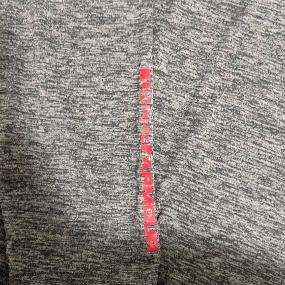 Under Armour Pullover Mens Size 2XL Freedom Tech Hoodie Light Weight Grey Red - Picture 3 of 6